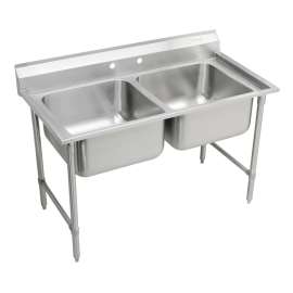 Rigidbilt Stainless Steel 59-1/4" X 29-3/4" X 12-3/4" Floor Mount Double Compartment Scullery Sink, RNSF82482