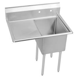 Dependabilt Stainless Steel 38-1/2" X 23-13/16" X 43-3/4" 18 Gauge One Compartment Sink W/ 18" Left Drainboard And Stainless Steel Legs, S1C18X18-L-18X