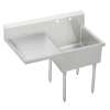 Sturdibilt Stainless Steel 49-1/2" X 27-1/2" X14" Floor Mount Single Compartment 2-Hole Scullery Sink W/Left Drainboard, SS8124L2