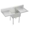 Sturdibilt Stainless Steel 72" X 27-1/2" X 14" Floor Mount Single Compartment Scullery Sink With Drainboard, SS8124LR0