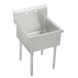 Sturdibilt Stainless Steel 33" X 27-1/2" X 14" Floor Mount Single Compartment 2-Hole Scullery Sink, SS81302