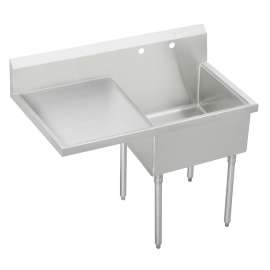 Sturdibilt Stainless Steel 55-1/2" X 27-1/2" X 14" Floor Mount Single Compartment Scullery Sink W/ Drainboard, SS8130L1