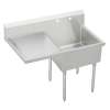 Sturdibilt Stainless Steel 55-1/2" X 27-1/2" X 14" Floor Mount 2-Hole Sgl Compartment Scullery Sink W/Left Drainboard, SS8130L2