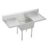 Sturdibilt Stainless Steel 78" X 27-1/2" X 14" Floor Mount Single Compartment Scullery Sink With Drainboard, SS8130LR1