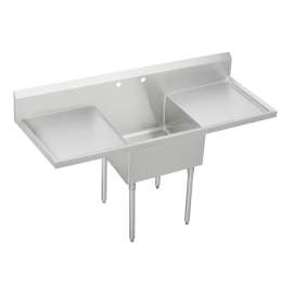 Sturdibilt Stainless Steel 78" X 27-1/2" X 14" Floor Mount Single Compartment Scullery Sink With Drainboard, SS8130LR1