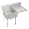 Sturdibilt Stainless Steel 55-1/2" X 27-1/2" X 14" Floor Mount Single Compartment Scullery Sink W/ Drainboard, SS8130R0
