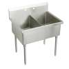 Sturdibilt Stainless Steel 51" X 27-1/2" X 14" Floor Mount Double Compartment Scullery Sink, SS8248OF2
