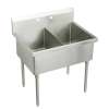 Sturdibilt Stainless Steel 63" X 27-1/2" X 14" Floor Mount Double Compartment Scullery Sink, SS82602