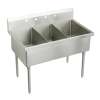 Sturdibilt Stainless Steel 63" X 27-1/2" X 14" Floor Mount Triple Compartment Scullery Sink, SS83604