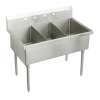 Sturdibilt Stainless Steel 75" X 27-1/2" X 14" Floor Mount Triple Compartment Scullery Sink, SS83722