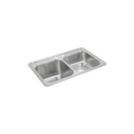Celebrity Stainless Steel 33" X 22" X 10-1/4" 2-Hole Equal Double Bowl Drop-In Sink With Right Small Bowl, STCR3322L2