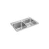 Celebrity Stainless Steel 33" X 22" X 10-1/4" 3-Hole Equal Double Bowl Drop-In Sink With Right Small Bowl, STCR3322L3