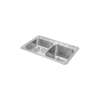 Celebrity Stainless Steel 33" X 22" X 10-1/4" 4-Hole Equal Double Bowl Drop-In Sink With Left Small Bowl, STCR3322R4