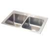Lustertone Classic Stainless Steel 33" X 22" X 10-1/8" 3-Hole Equal Double Bowl Drop-In Sink W/Left Deep Bowl, STLR3322L3