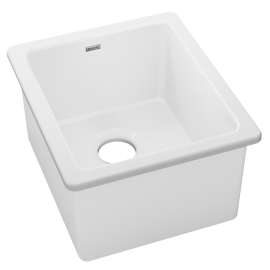 Fireclay 16-7/16" X 18-15/16" X 9-1/16" Single Bowl Undermount Bar Sink White, SWU1517WH