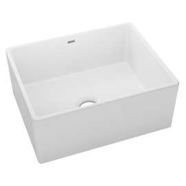 Fireclay 24-7/16" X 19-11/16" X 9-1/8" Single Bowl Farmhouse Sink White, SWUF2520WH