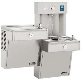 Ezh2O Vandal-Resistant Bottle Filling Station & Bi-Level Cooler Non-Filtered Non-Refrigerated Stainless, VRCTLDDWSK