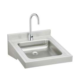 Sturdibilt Stainless Steel 19" X 23" X 4" Wall Hung Single Bowl Lavatory Sink Kit, WCL1923OSDSACMC