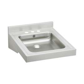 Sturdibilt Stainless Steel 19" X 23" X 4" Wall Hung Single Bowl Lavatory Sink Kit Drain + Overflow, WCLWO1923OSD3