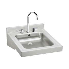 Sturdibilt Stainless Steel 19" X 23" X 4" Wall Hung Single Bowl Lavatory Sink Kit W/ Faucet + Drain + Overflow, WCLWO1923OSDC