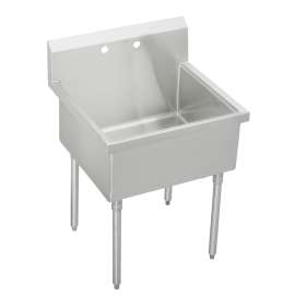 Weldbilt Stainless Steel 39" X 27-1/2" X 14" Floor Mount Single Compartment Scullery Sink, WNSF8136OF2