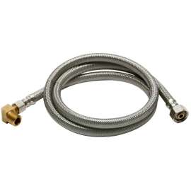 Braided Stainless Steel 6-ft Dishwasher Water Supply Connector with 3/8-in Compression Thread x 1/2-in IP Straight Thread