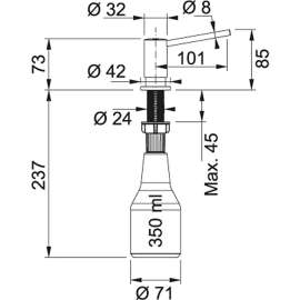 Steel Soap Dispenser In Stainless Steel