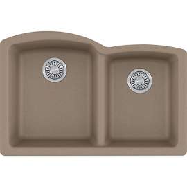Ellipse Double-Bowl Undermount Sink In Granite Oyster