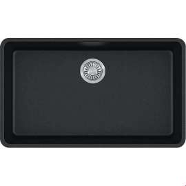 32-3/8in Single Basin Undermount Granite Kitchen Sink in Onyx