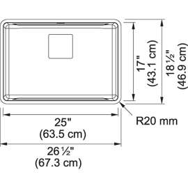 Pescara Um 25-in 18 Gauge Stainless Steel Single Kitchen Sink