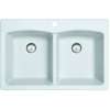 Franke Ellipse 33.0-In. X 22.0-In. Fragranite Dual Mount Double Bowl Kitchen Sink In Polar White