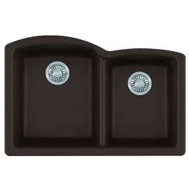 Franke Ellipse 33.0-In. X 21.7-In. Mocha Fragranite Undermount Double Bowl Kitchen Sink - Elg160Moc