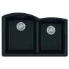 Franke Ellipse 33.0-In. X 21.7-In. Onyx Fragranite Undermount Double Bowl Kitchen Sink - Elg160Ony