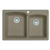 Franke Ellipse 33.0-In. X 22.0-In. Fragranite Dual Mount Double Bowl Kitchen Sink In Oyster