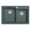 Franke Ellipse 33.0-In. X 22.0-In. Fragranite Dual Mount Double Bowl Kitchen Sink In Stone Grey
