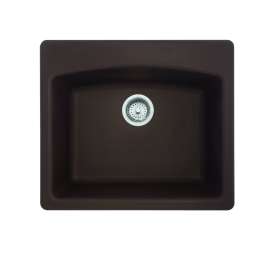 Franke Ellipse 25.0-In. X 22.0-In. Mocha Fragranite Dual Mount Single Bowl Kitchen Sink - Esdb25229-1
