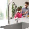 Franke Maris Lario 19-In Single Handle Pull-Down Dual-Spray Kitchen Faucet In Satin Nickel