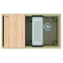 Franke Maris Undermount 33-In X 19.31-In Fragranite Single Bowl Workcenter Kitchen Sink