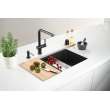Franke Maris Undermount 33-In X 19.31-In Fragranite Single Bowl Workcenter Kitchen Sink In Matte Black