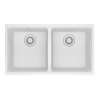 Franke Maris Undermount 31-In X 17.81-In Fragranite Double Bowl Kitchen Sink In Polar White