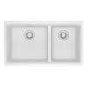 Franke Maris Undermount 31-In X 17.81-In Fragranite Double Bowl Kitchen Sink In Polar White