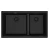 Franke Maris Undermount 33-In X 18.94-In Fragranite Double Bowl Kitchen Sink In Onyx