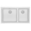 Franke Maris Undermount 33-In X 18.94-In Fragranite Double Bowl Kitchen Sink In Polar White