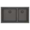 Franke Maris Undermount 33-In X 18.94-In Fragranite Double Bowl Kitchen Sink In Stone Grey