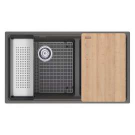 Franke Maris Undermount 33-In X 18.94-In Fragranite Double Bowl Workcenter Sink