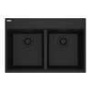 Franke Maris Dual Mount 31-In X 20.88-In Fragranite Double Bowl Kitchen Sink In Matte Black