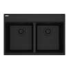 Franke Maris Dual Mount 31-In X 20.88-In Fragranite Double Bowl Kitchen Sink In Onyx