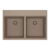 Franke Maris Dual Mount 31-In X 20.88-In Fragranite Double Bowl Kitchen Sink In Oyster