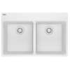 Franke Maris Dual Mount 33-In X 22-In Fragranite Double Bowl Kitchen Sink In Polar White