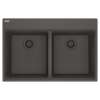 Franke Maris Dual Mount 33-In X 22-In Fragranite Double Bowl Kitchen Sink In Slate Grey